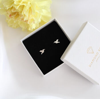 Dainty Hummingbird Stud Earrings, 6 of 7