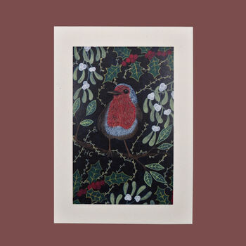Reusable Eco Friendly Christmas Robin Card Blank Inside Or Optional Handwritten Message, 4 of 7