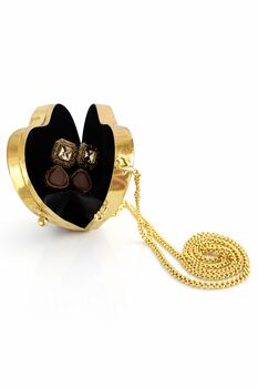 Heart Shape Gold Engraved Bird Purse Mini, 3 of 7