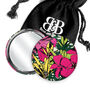 Tropical Floral Handbag Mirror With Cotton Pouch, thumbnail 1 of 7