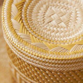 Woven Natural Straw Gold Basket, 6 of 7