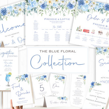Wedding Seating Plan Cards Blue Floral, 6 of 6