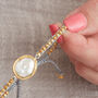 Pearl Silver Gold Plated Friendship Bracelet, thumbnail 4 of 10