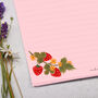 A4 Pink Letter Writing Paper With Strawberry Florals, thumbnail 2 of 4