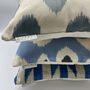 Ikat Silk Cushion Pale Blue Paint Brush, thumbnail 4 of 10