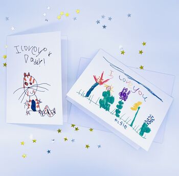 Personalised Greetings Card With Child's Drawing, 6 of 7
