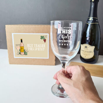 End Of Term Gift Teacher Wine Glass, 2 of 8