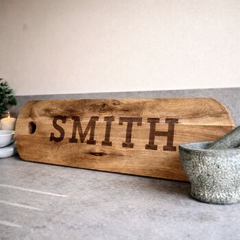 Personalised Family Surname Extra Long Serving Board, 4 of 7