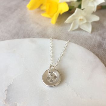 Sterling Silver Button Necklace, 3 of 4