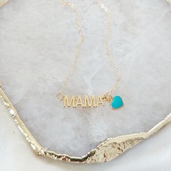 Mama Necklace With Heart Charm Mothers Day Gift, 2 of 8