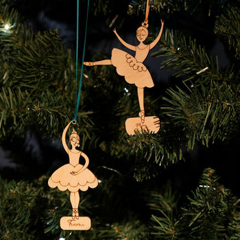 Personalised Swirling Ballerina Christmas Decoration, 4 of 5