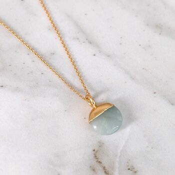 The Orb Aquamarine March Birthstone Necklace, Gold, 3 of 8