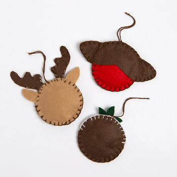 Six Traditional Christmas Baubles Felt Craft Kit, 8 of 8