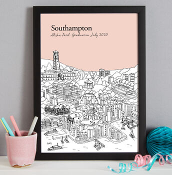 Personalised Southampton Graduation Gift Print, 4 of 9