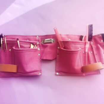 Pink Suede Personalised Leather Tool Belt, 4 of 6