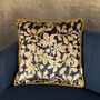 Luxury Velvet Cushion With Piping Autumn Graphite And Gold, thumbnail 2 of 7