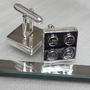 Classic Building Block Cufflinks In Sterling Silver, thumbnail 3 of 4