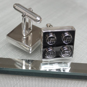 Classic Building Block Cufflinks In Sterling Silver, 3 of 4