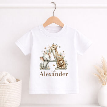 Personalised Safari Alphabet Baby Grow, 4 of 8