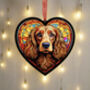 Cocker Spaniel Stained Glass Effect Heart Suncatcher, thumbnail 9 of 9
