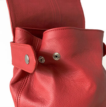 Medium Red Leather Backpack, 7 of 8