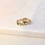 Emerald Green Cubic Zirconia Huggie Hoops Earrings, thumbnail 1 of 3