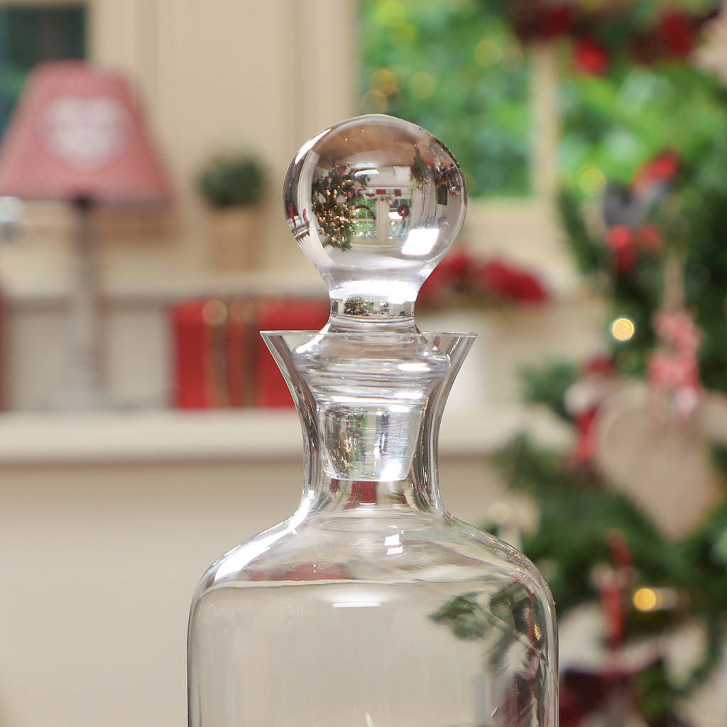 gold etched brandy decanter gift for him by dibor