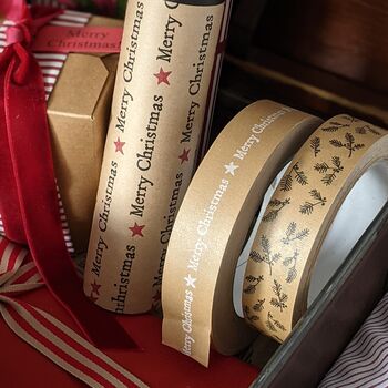 Merry Christmas And Foliage Kraft Paper Tape 50m, 3 of 7