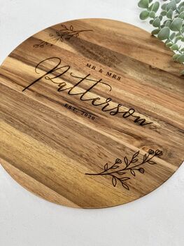 Personalised Engraved Acacia Cheese Board, 8 of 8