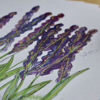 Lavender Watercolour A4 Art Print, 2 of 6