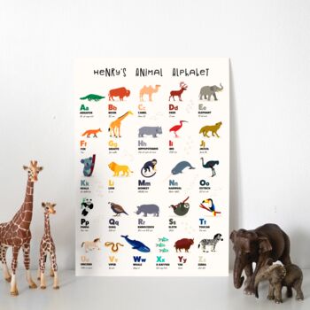 Personalised Animal Alphabet Print, 3 of 3