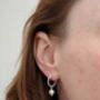 Silver And Freshwater Pearl Beaded Hoop Earrings, thumbnail 4 of 9
