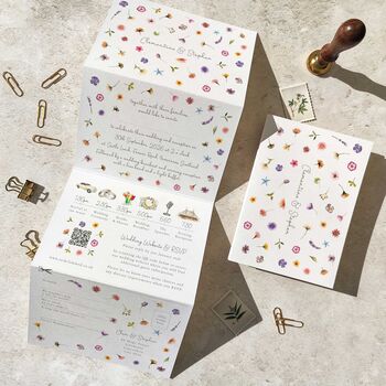 Pressed Wildflowers Wedding Invitation Suite, 7 of 12