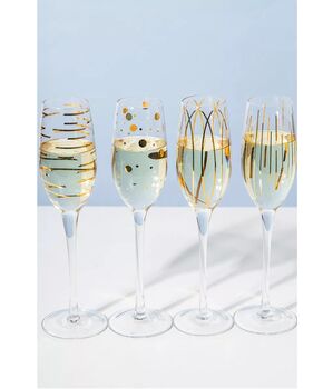 Gold Deco Champagne Flutes Set Of Four, 2 of 2