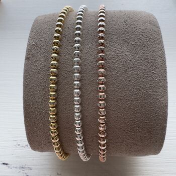 Three Sparkly Bracelets In Silver, Rose Gold And Gold Plated, 3 of 7