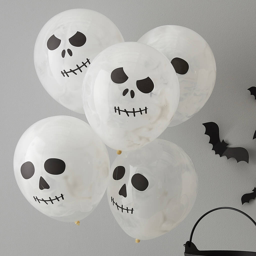 Halloween Skull Print Paint Balloons, 1 of 2