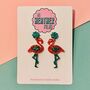 Flamingo Glitter Earrings, thumbnail 3 of 4