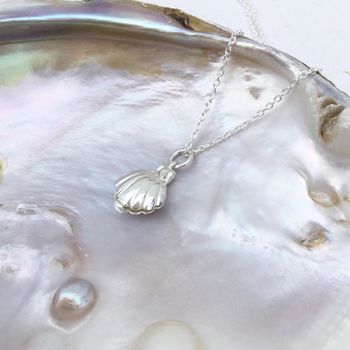 Personalised Sterling Silver Shell And Pearl Necklace, 2 of 4