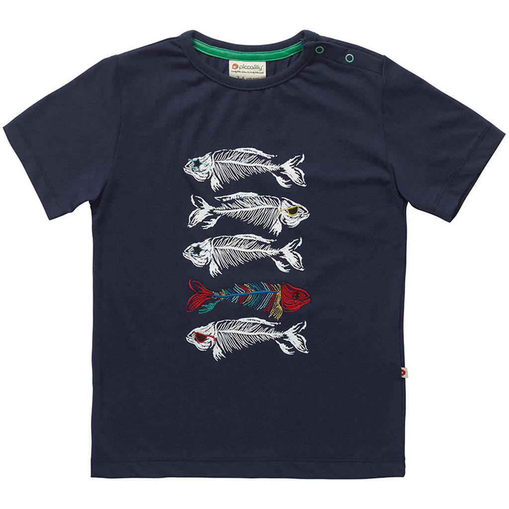 skeleton fish t shirt by piccalilly | notonthehighstreet.com
