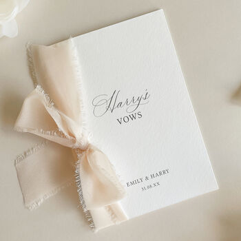 Luxury 'His Vows' Wedding Vows Card, Calligraphy Script, Personalised, 6 of 11