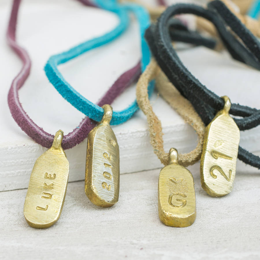 Personalised Tag And Suede Necklace Or Bracelet, 1 of 6