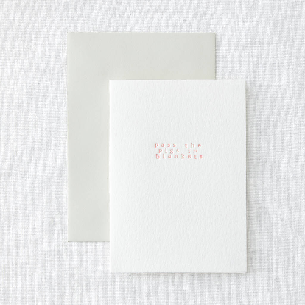 Pass The Pigs Letterpress Christmas Greetings Card