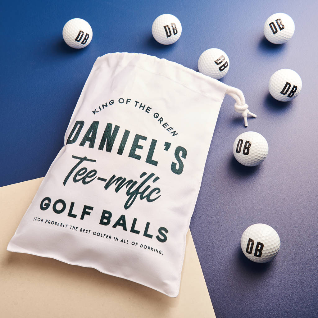 Personalised Initialed Golf Balls And Bag, 1 of 4