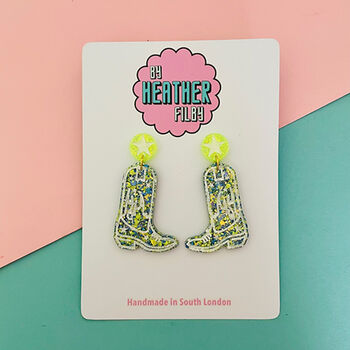 Western Cowboy Boot Earrings *More Colours Available*, 3 of 4