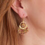 Tourmaline Beaded Hoop Drop Earrings, thumbnail 2 of 10