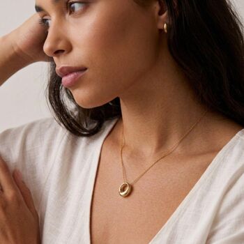 Circle Charm Necklace Gold, 4 of 8