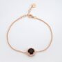 Round Rose Gold Smoky Quartz Bracelet, thumbnail 1 of 2