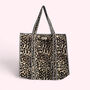 Leopard Print Quilted Cotton Tote Bag, thumbnail 4 of 5