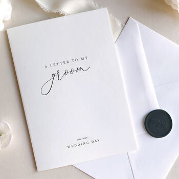 Luxury 'Letter To My Groom On Our Wedding Day' Card, 2 of 7