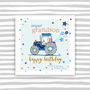 Grandson Birthday Card Blue Tractor, thumbnail 1 of 3